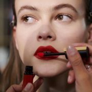 french red lip makeup look
