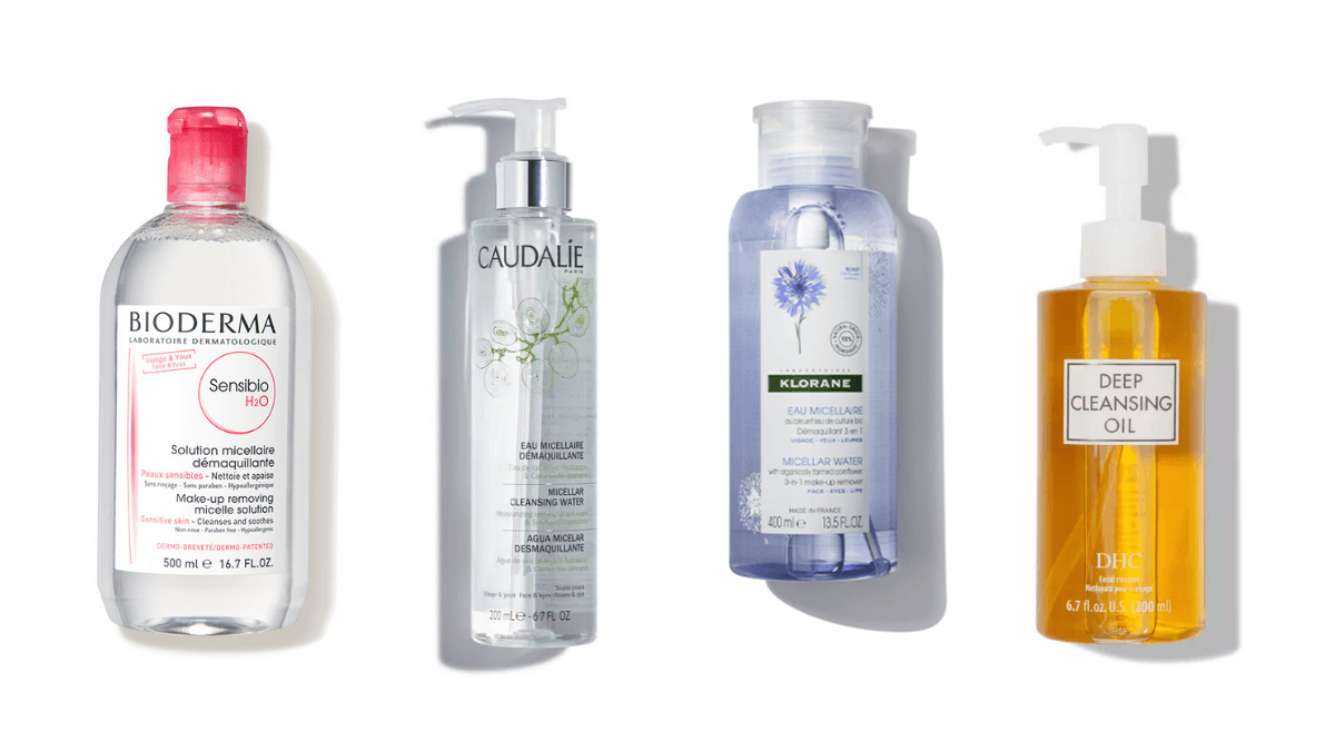 4 different french pharmacy face cleansers