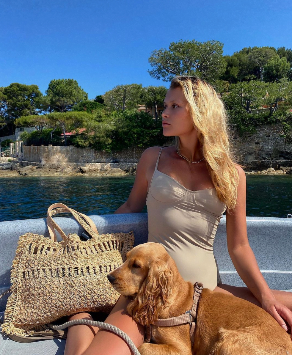 french riviera style straw bag
