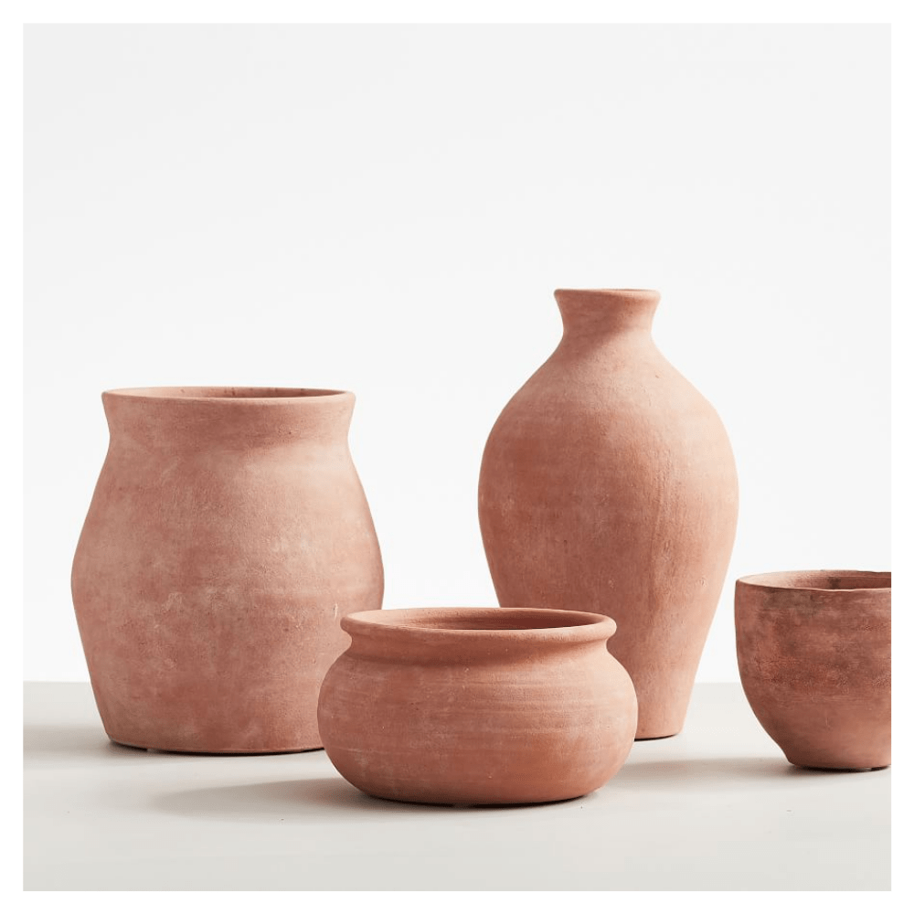 fall decor ideas terra cotta vase collection