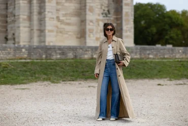 french girl trench coat