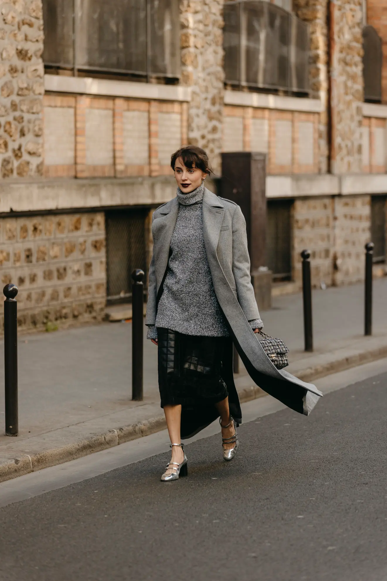 french fall fashion trends grey coat