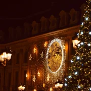 the Place Vendôme in Paris at night with Christmas lights